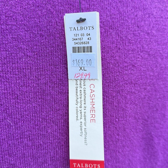 NWT Talbots 🔥 Pure Cashmere Crewneck Sweater Purple Sz XL - Picture 3 of 7